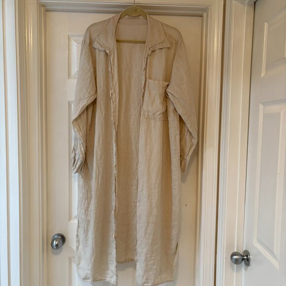 CP Shades Elle Linen Dress, Sand L - Picture 3 of 6